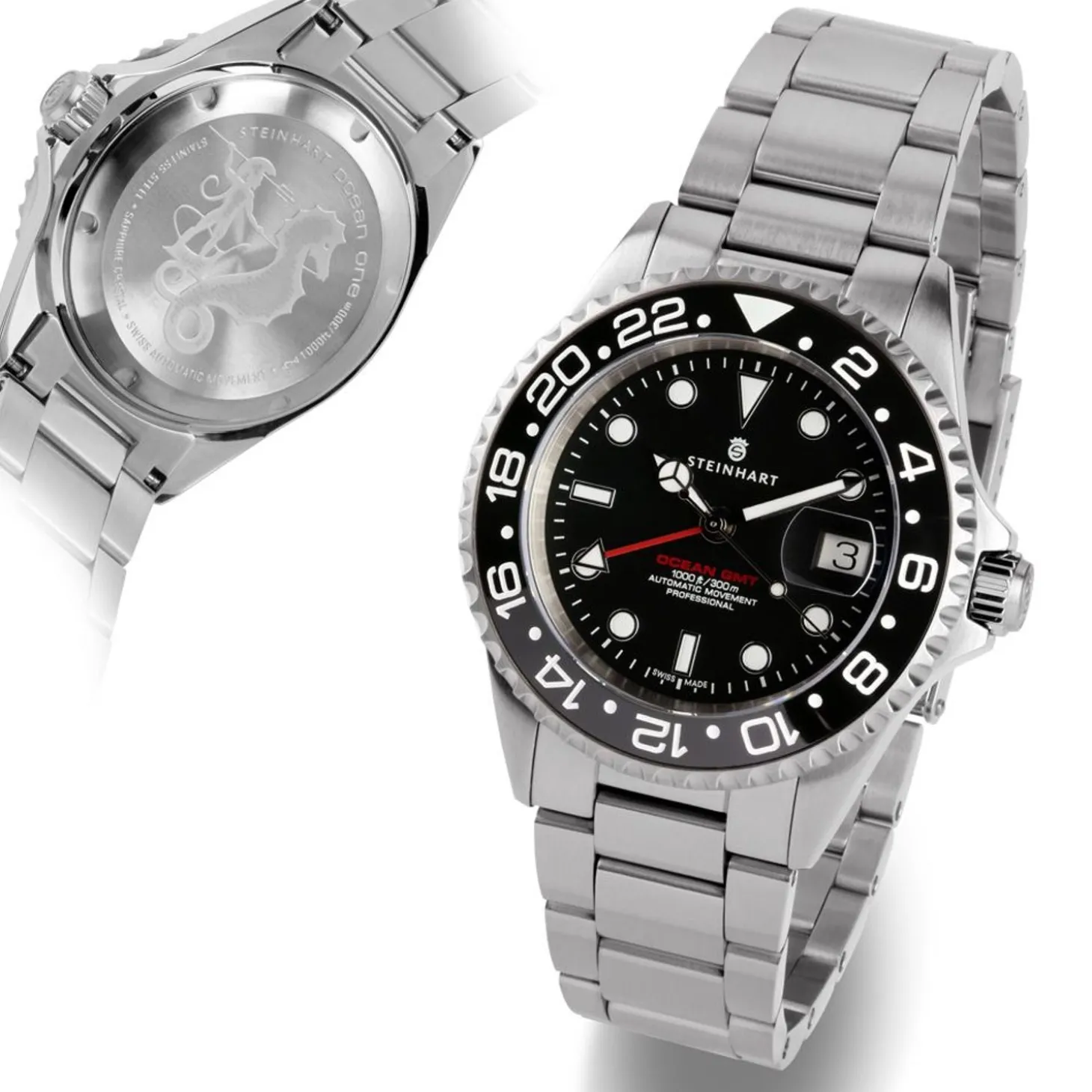 Steinhart Watches Gmt-Ocean 1 Black Ceramic Diver Watch