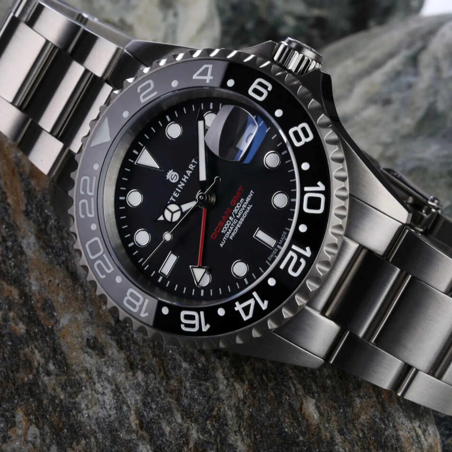 Steinhart Watches Gmt-Ocean 1 Black Ceramic Diver Watch