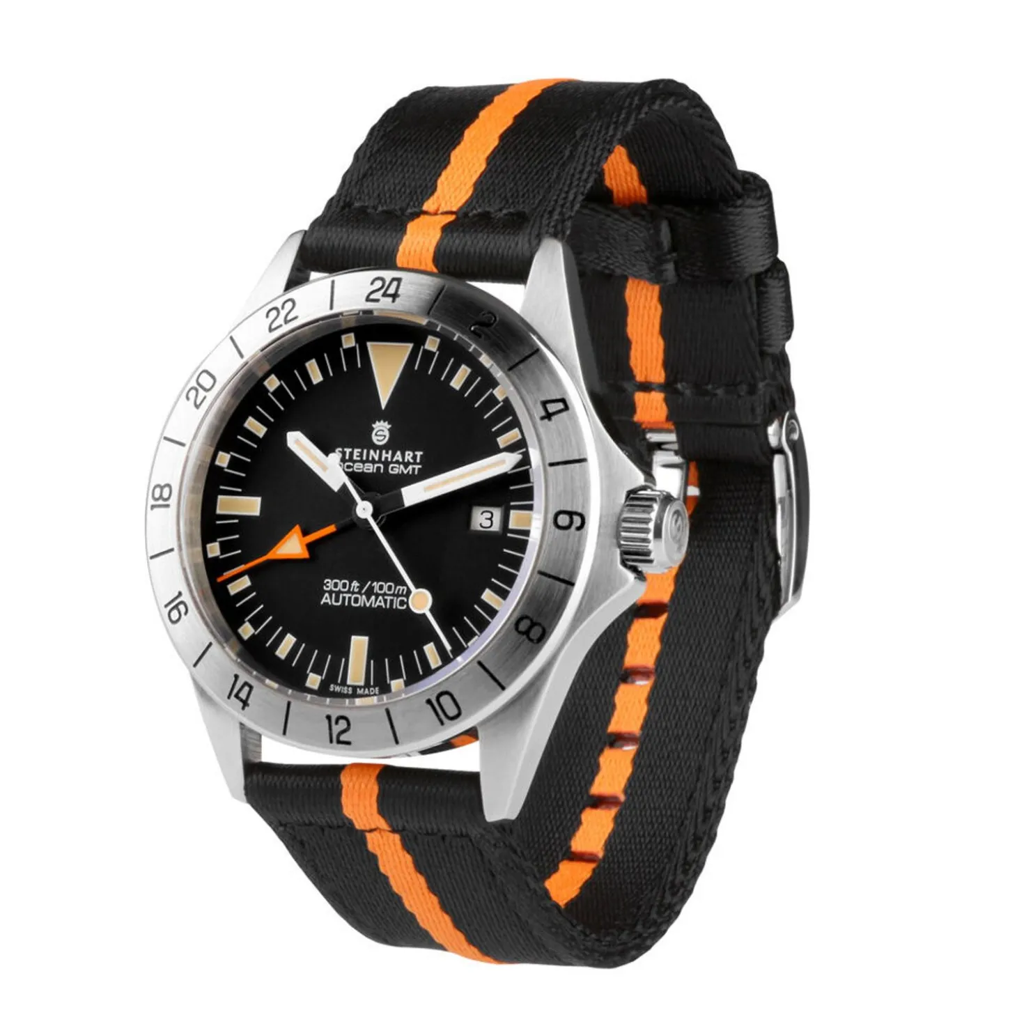 Steinhart Watches Nato Strap Black/Orange