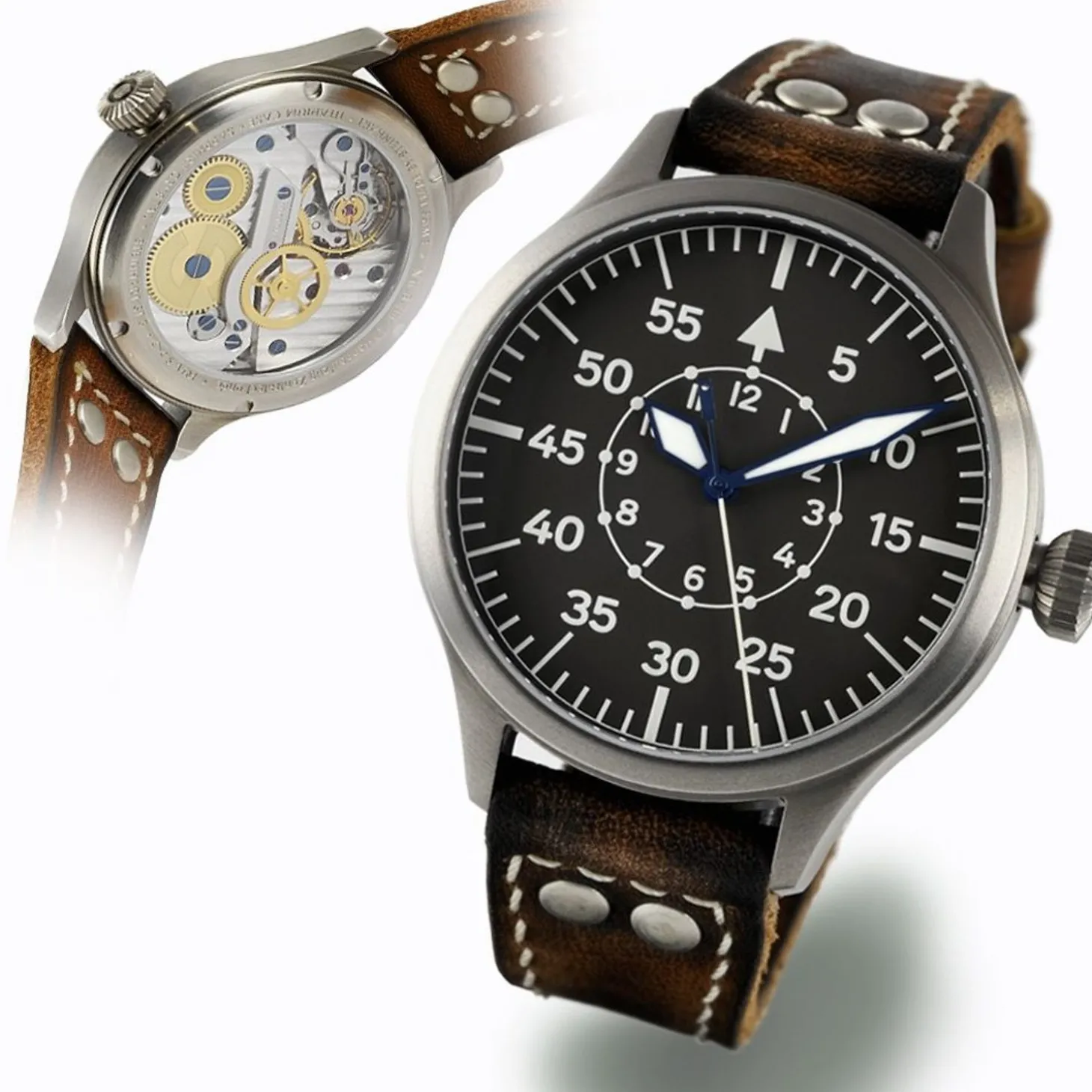 Steinhart Watches Nav B-Uhr 44 Titan B Muster Zentralsekunde