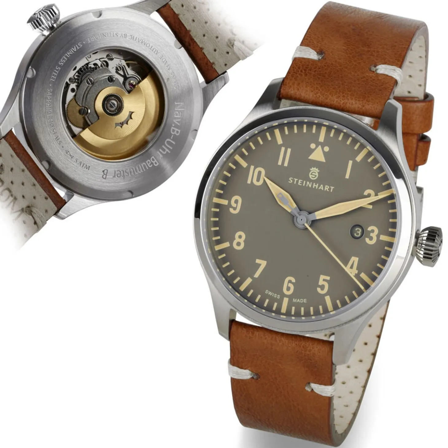 Steinhart Watches Nav B-Uhr 42 Vintage Beige A-Muster