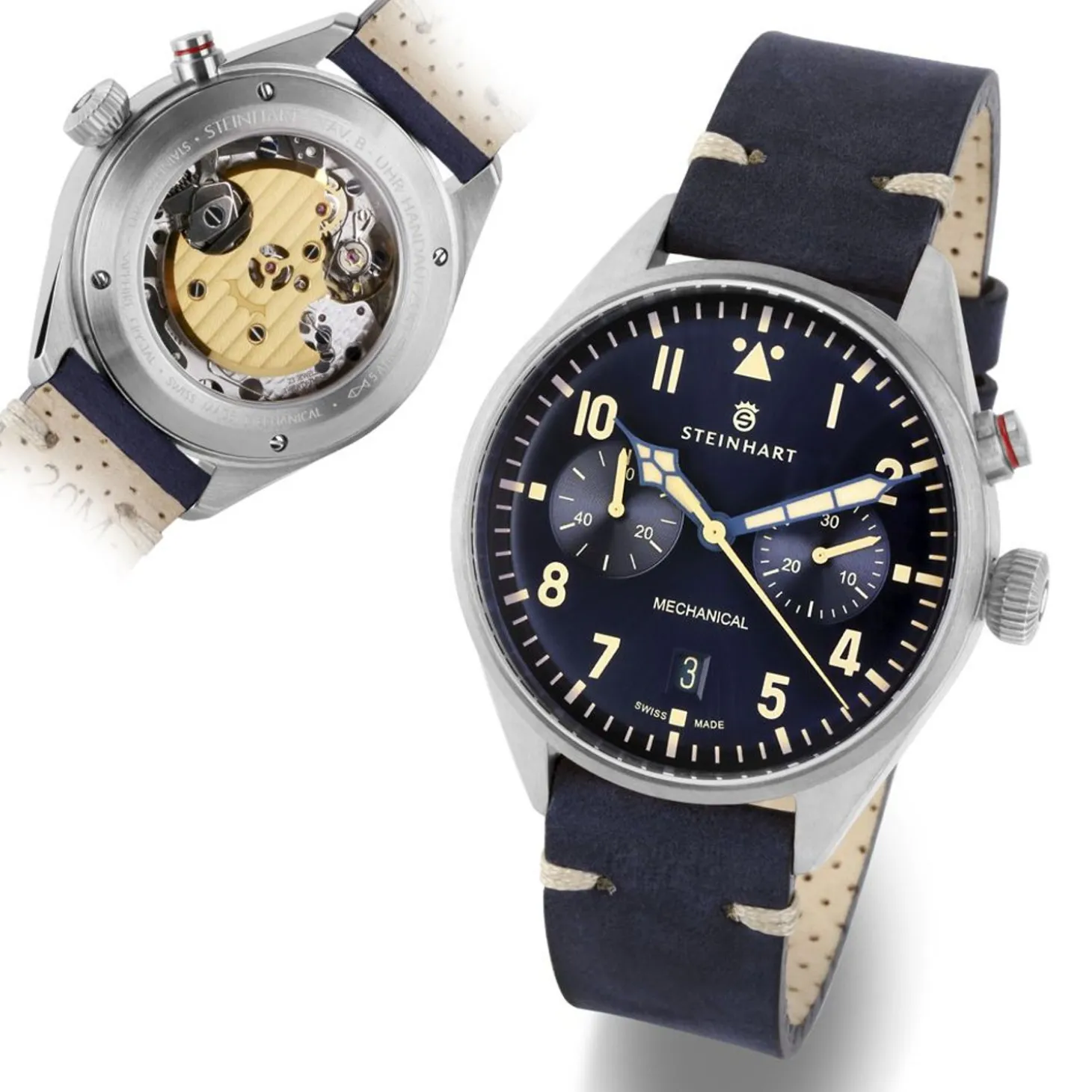 Steinhart Watches Nav.B - Monopusher 42 Blue