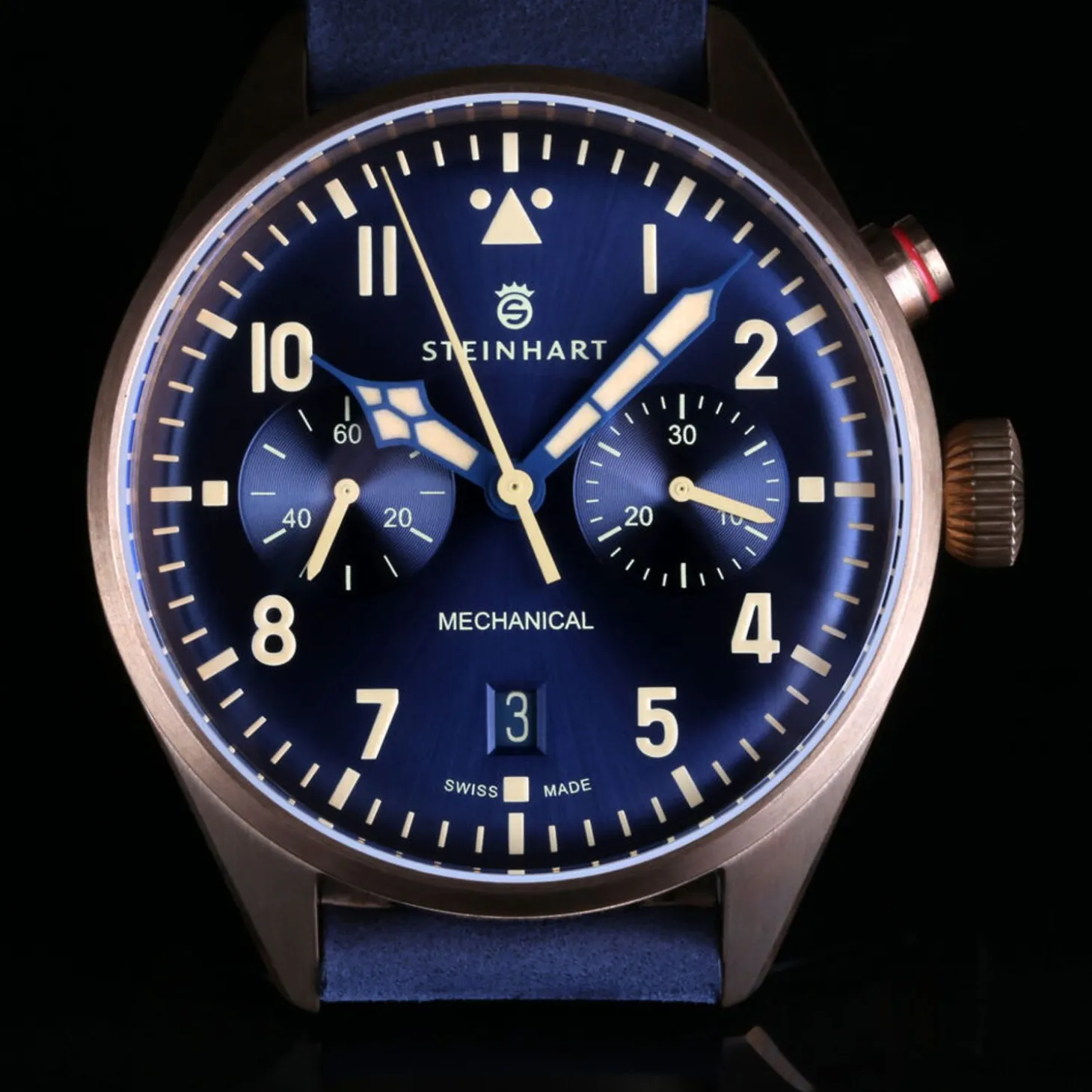 Steinhart Watches Nav.B - Monopusher Bronze 42 Blue