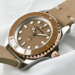 Steinhart Watches Ocean 39 Beige Ceramic Diver Watch