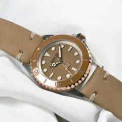 Steinhart Watches Ocean 39 Beige Ceramic Diver Watch