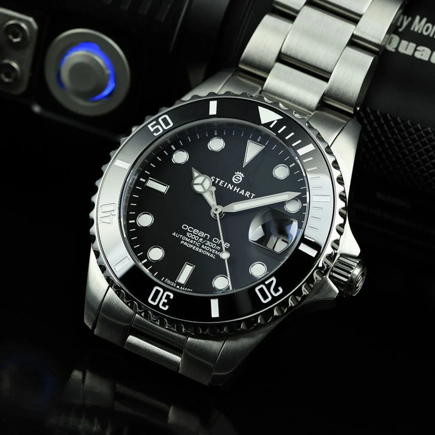 Steinhart Watches Ocean 39 Black Ceramic Diver Watch