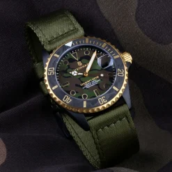 Steinhart Watches Ocean 39 Black Military Camouflage Diver Watch