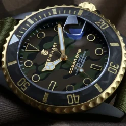 Steinhart Watches Ocean 39 Black Military Camouflage Diver Watch