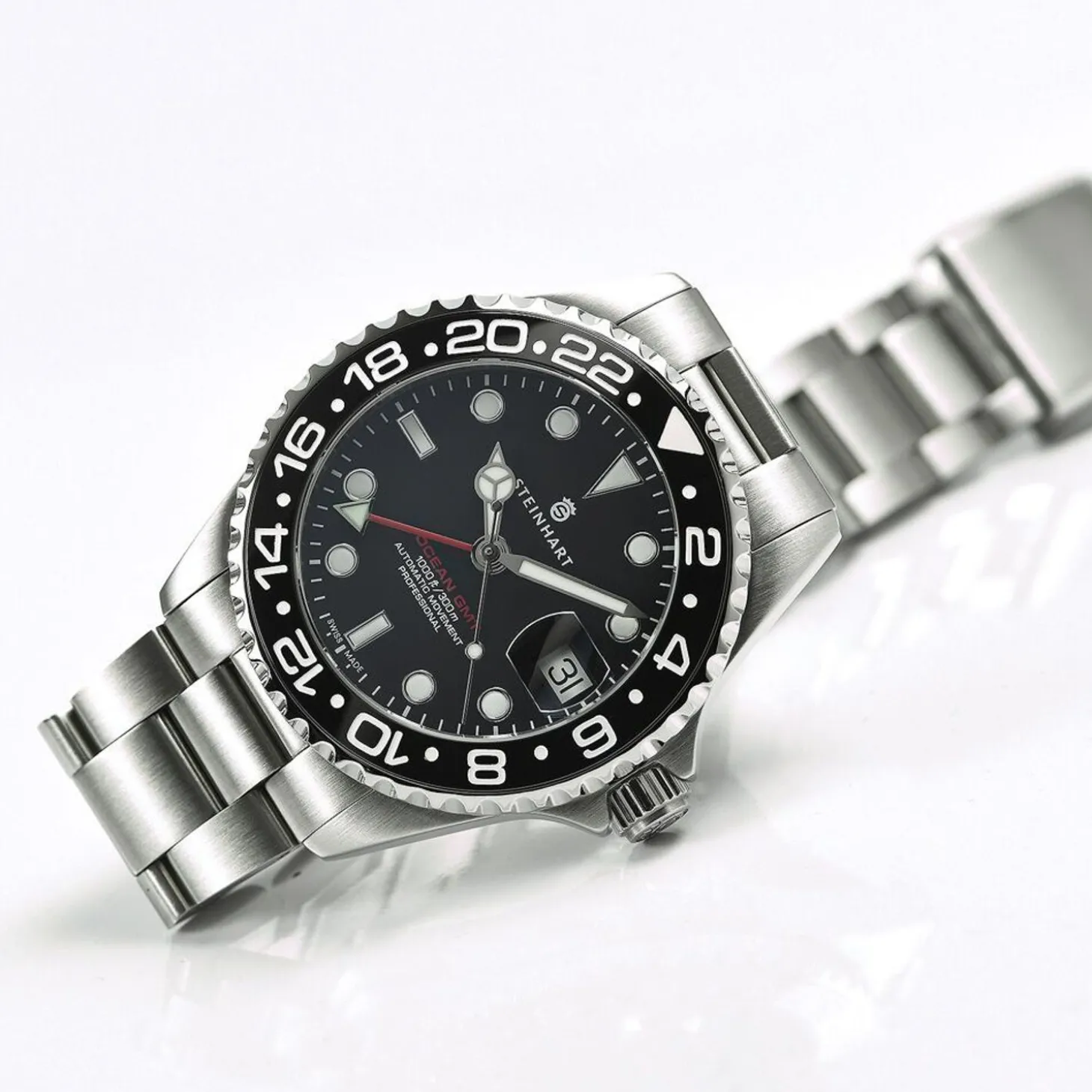 Steinhart Watches Ocean 39 Gmt Black Ceramic Diver Watch