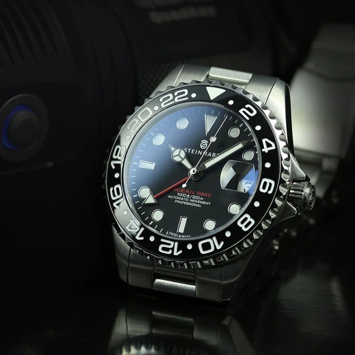 Steinhart Watches Ocean 39 Gmt Black Ceramic Diver Watch