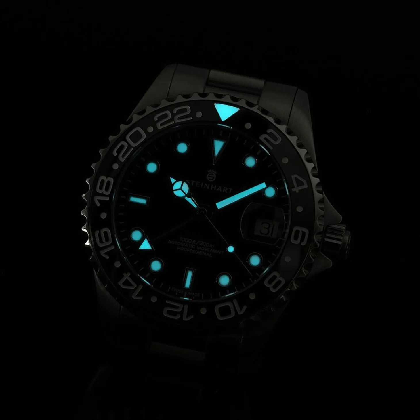 Steinhart Watches Ocean 39 Gmt Black Ceramic Diver Watch
