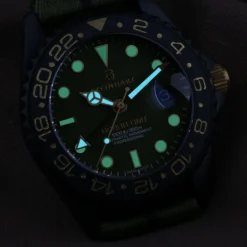 Steinhart Watches Ocean 39 Gmt Black Military Khaki Diver Watch