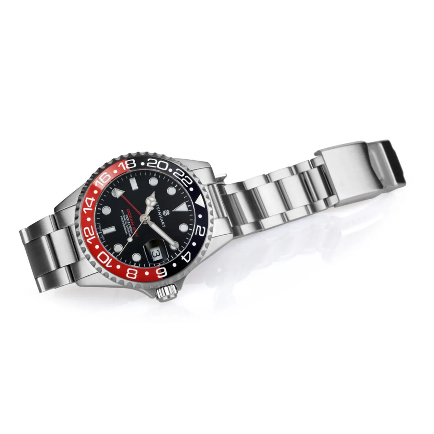 Steinhart Watches Ocean 39 Gmt Black-Red Ceramic Diver Watch