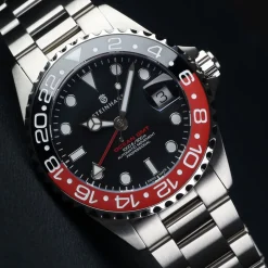 Steinhart Watches Ocean 39 Gmt Black-Red Ceramic Diver Watch