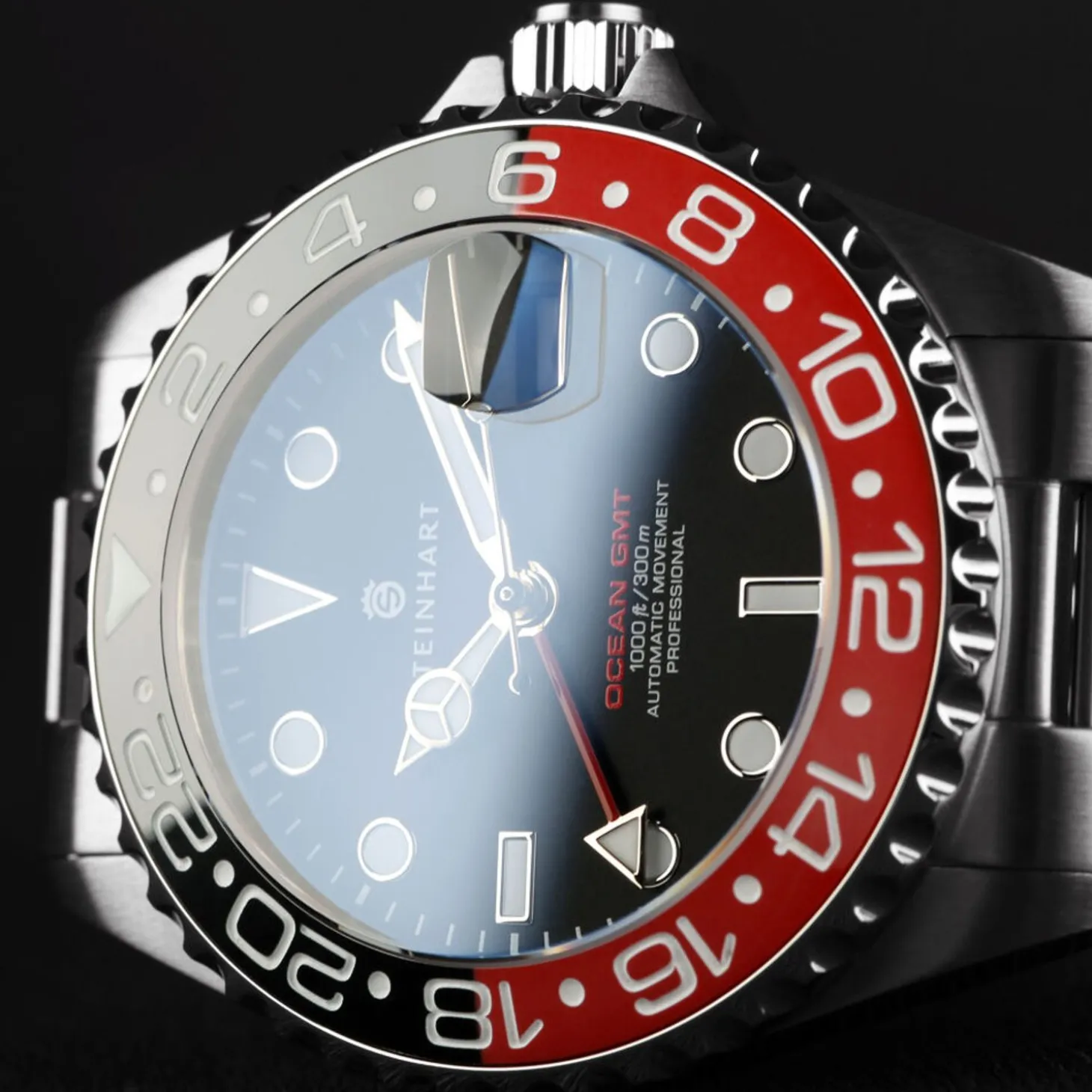 Steinhart Watches Ocean 39 Gmt Black-Red Ceramic Diver Watch