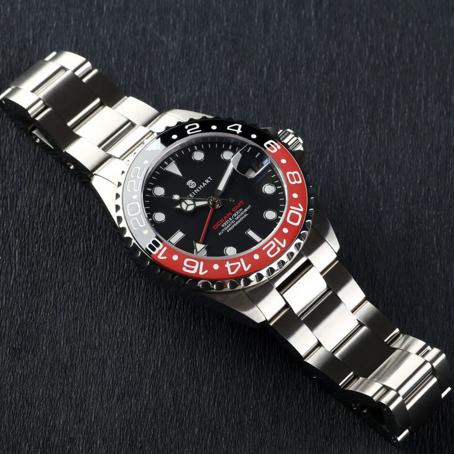 Steinhart Watches Ocean 39 Gmt Black-Red Ceramic Diver Watch