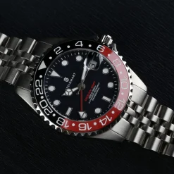 Steinhart Watches Ocean 39 Gmt.2 Black-Red Ceramic Diver Watch