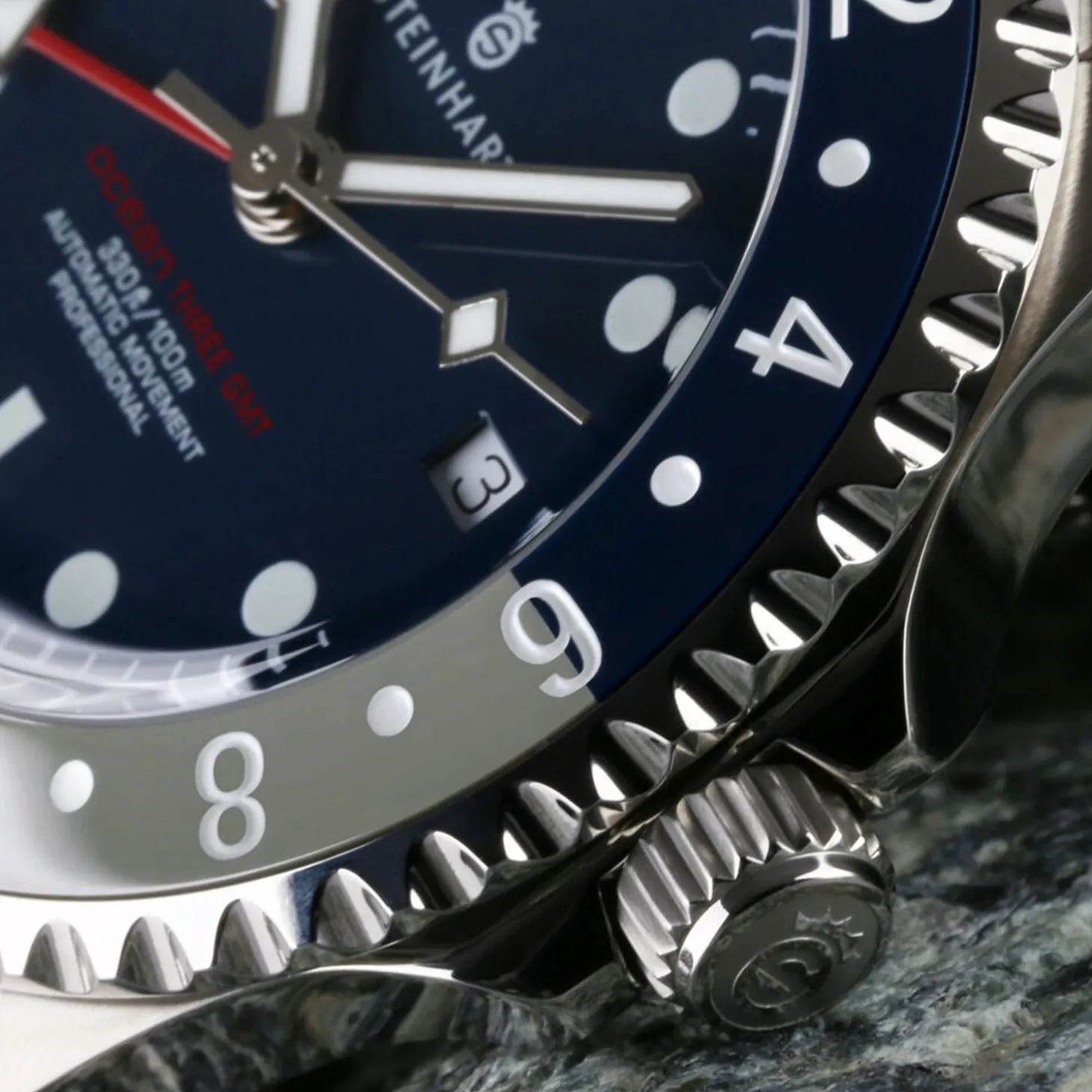 Steinhart Watches Ocean 3 Gmt Blue-Grey Ceramic