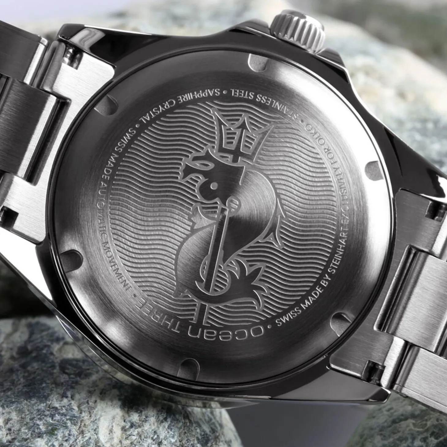 Steinhart Watches Ocean 3 Gmt Blue-Grey Ceramic