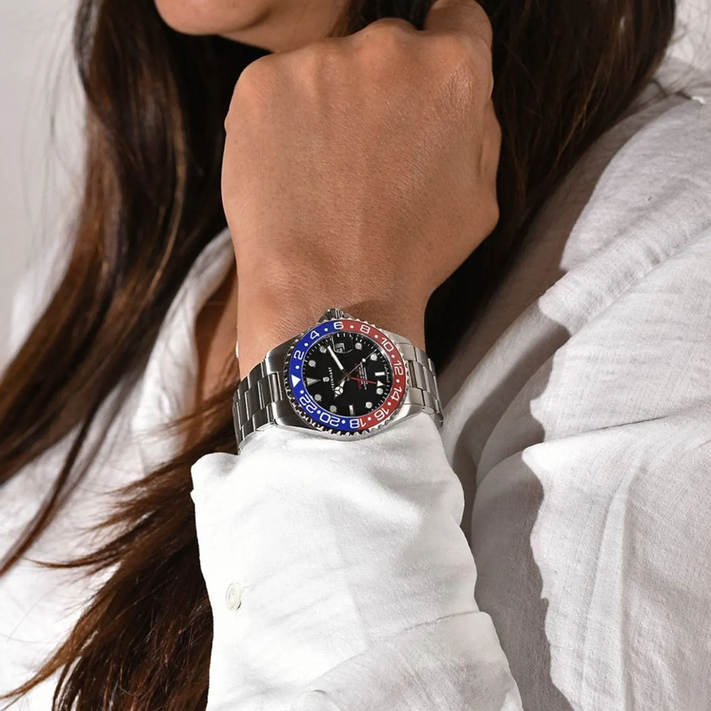 Steinhart Watches Ocean 39 Gmt Blue-Red Ceramic Diver Watch