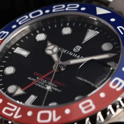 Steinhart Watches Ocean 39 Gmt Blue-Red Ceramic Diver Watch