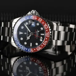 Steinhart Watches Ocean 39 Gmt Blue-Red Ceramic Diver Watch