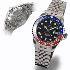 Steinhart Watches Ocean 39 Gmt.2 Blue-Red Ceramic Diver Watch