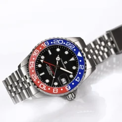 Steinhart Watches Ocean 39 Gmt.2 Blue-Red Ceramic Diver Watch