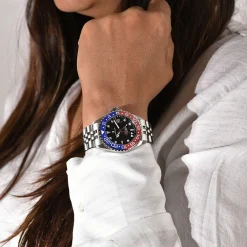 Steinhart Watches Ocean 39 Gmt.2 Blue-Red Ceramic Diver Watch