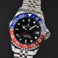 Steinhart Watches Ocean 39 Gmt.2 Blue-Red Ceramic Diver Watch