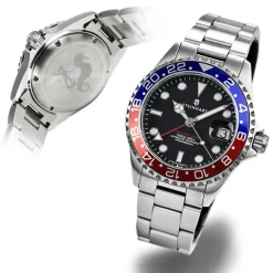 Steinhart Watches Ocean 39 Gmt Blue-Red Diver Watch