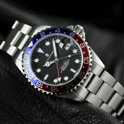 Steinhart Watches Ocean 39 Gmt Blue-Red Diver Watch