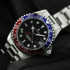 Steinhart Watches Ocean 39 Gmt Blue-Red Diver Watch