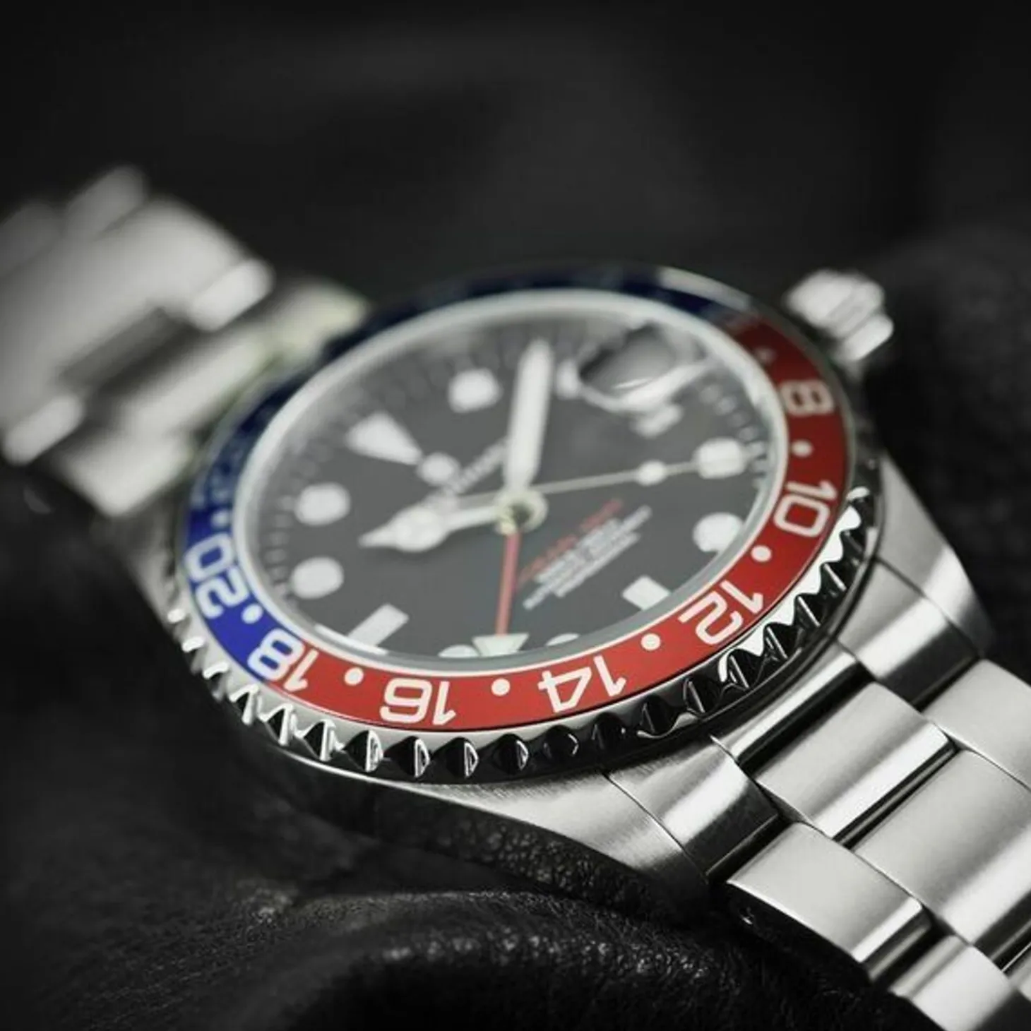 Steinhart Watches Ocean 39 Gmt Blue-Red Diver Watch