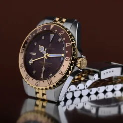 Steinhart Watches Ocean 39 Gmt.2 Two-Tone Chocolate Diver Watch