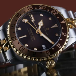 Steinhart Watches Ocean 39 Gmt.2 Two-Tone Chocolate Diver Watch