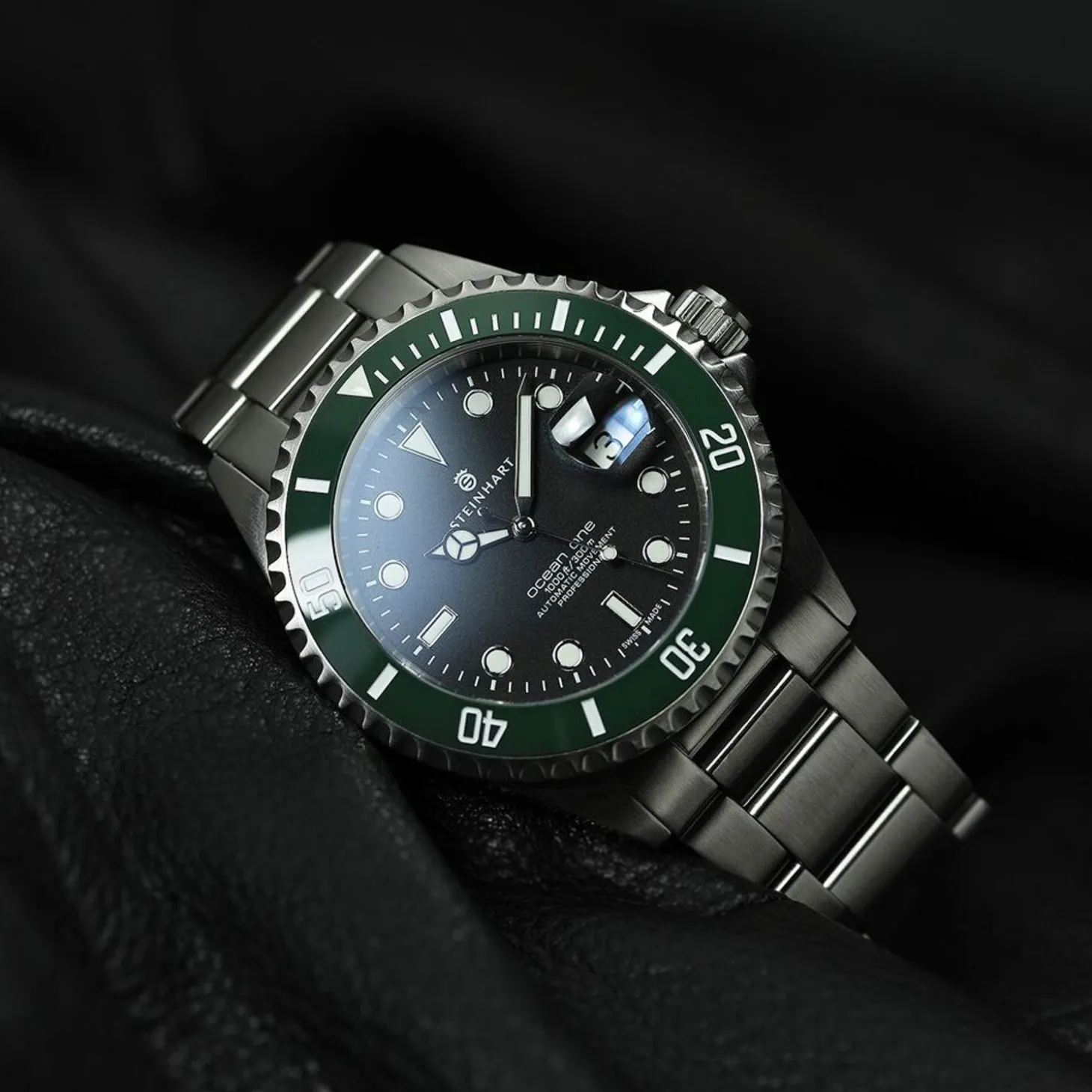 Steinhart Watches Ocean 39 Green Ceramic Diver Watch