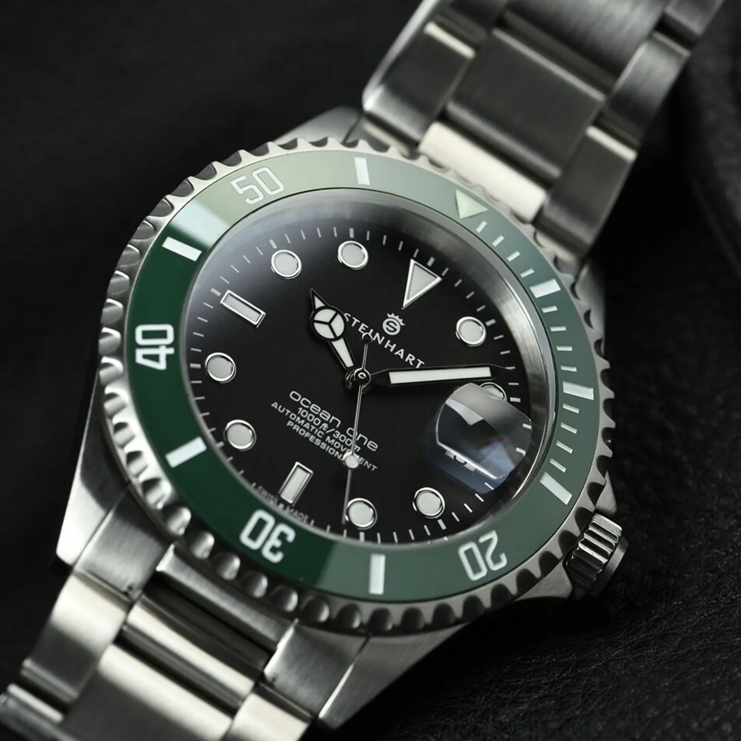 Steinhart Watches Ocean 39 Green Ceramic Diver Watch