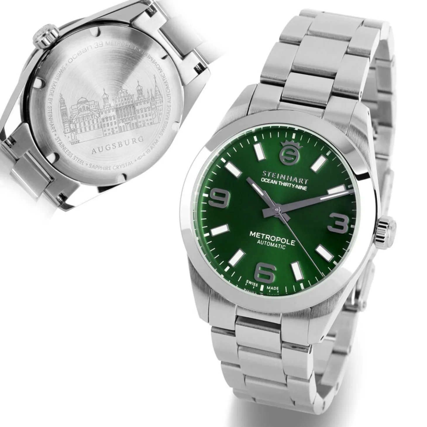 Steinhart Watches Ocean 39 Metropole Sunray Green