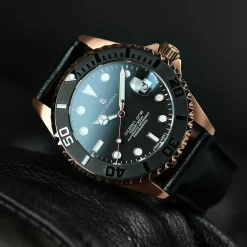 Steinhart Watches Ocean 39 Pink-Gold Ceramic Diver Watch