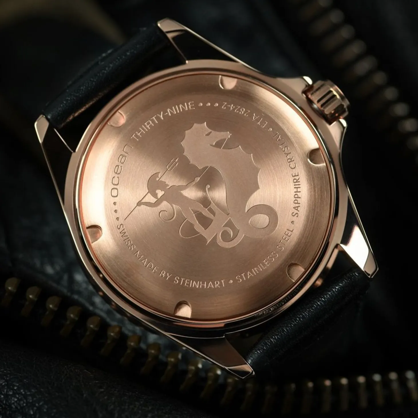 Steinhart Watches Ocean 39 Pink-Gold Ceramic Diver Watch