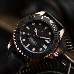Steinhart Watches Ocean 39 Pink-Gold Ceramic Diver Watch