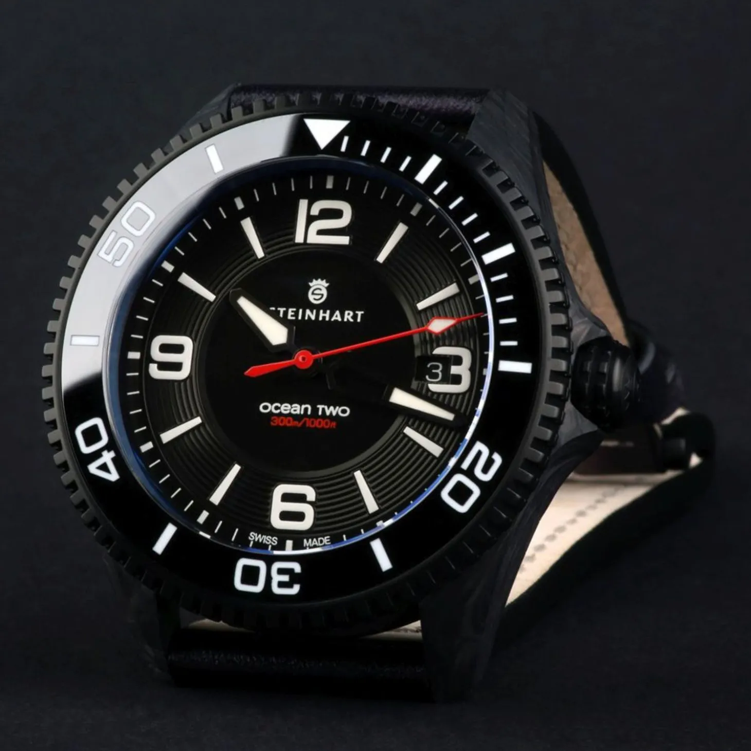 Steinhart Watches Ocean 2 Premium Carbon Black Diver Watch