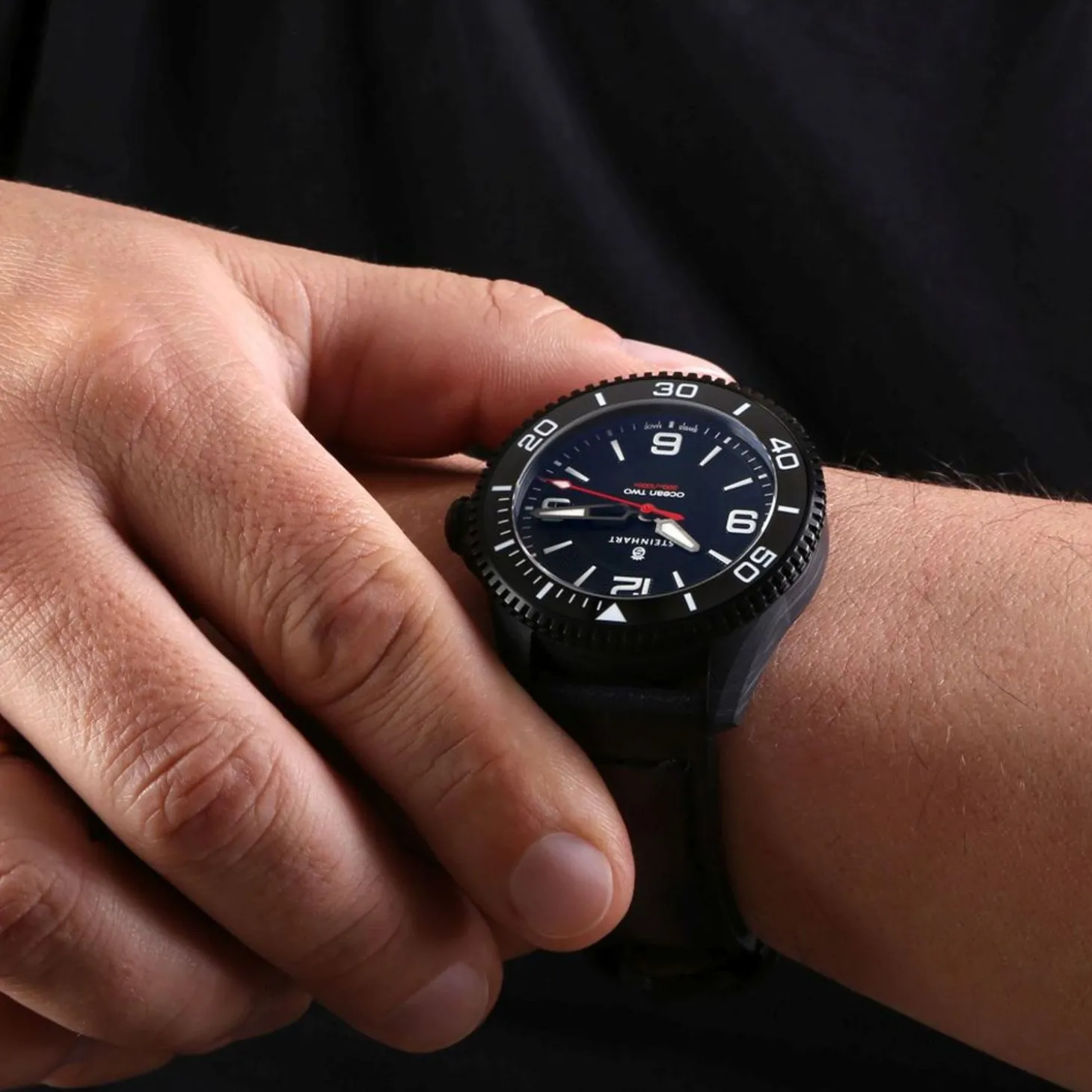 Steinhart Watches Ocean 2 Premium Carbon Black Diver Watch