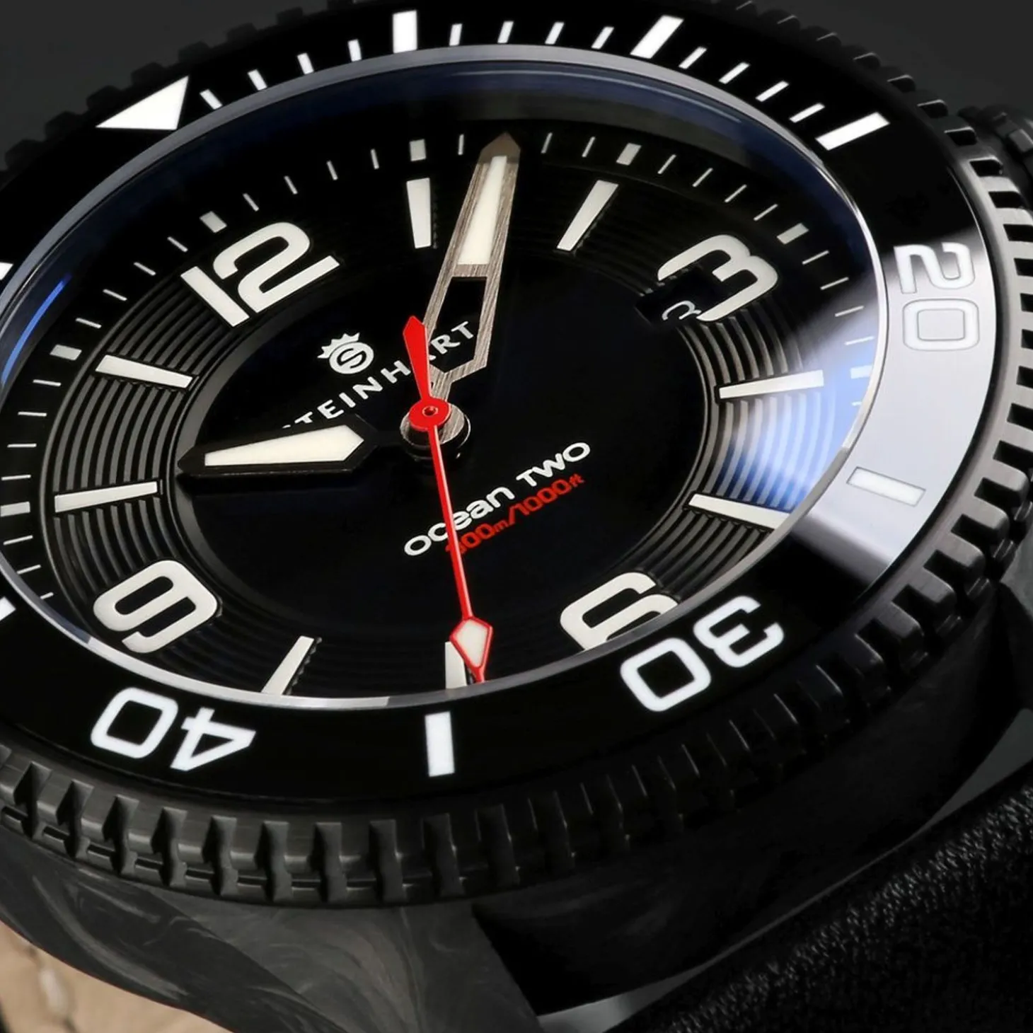 Steinhart Watches Ocean 2 Premium Carbon Black Diver Watch