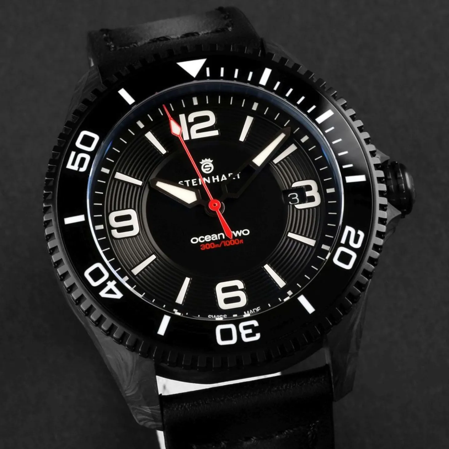 Steinhart Watches Ocean 2 Premium Carbon Black Diver Watch