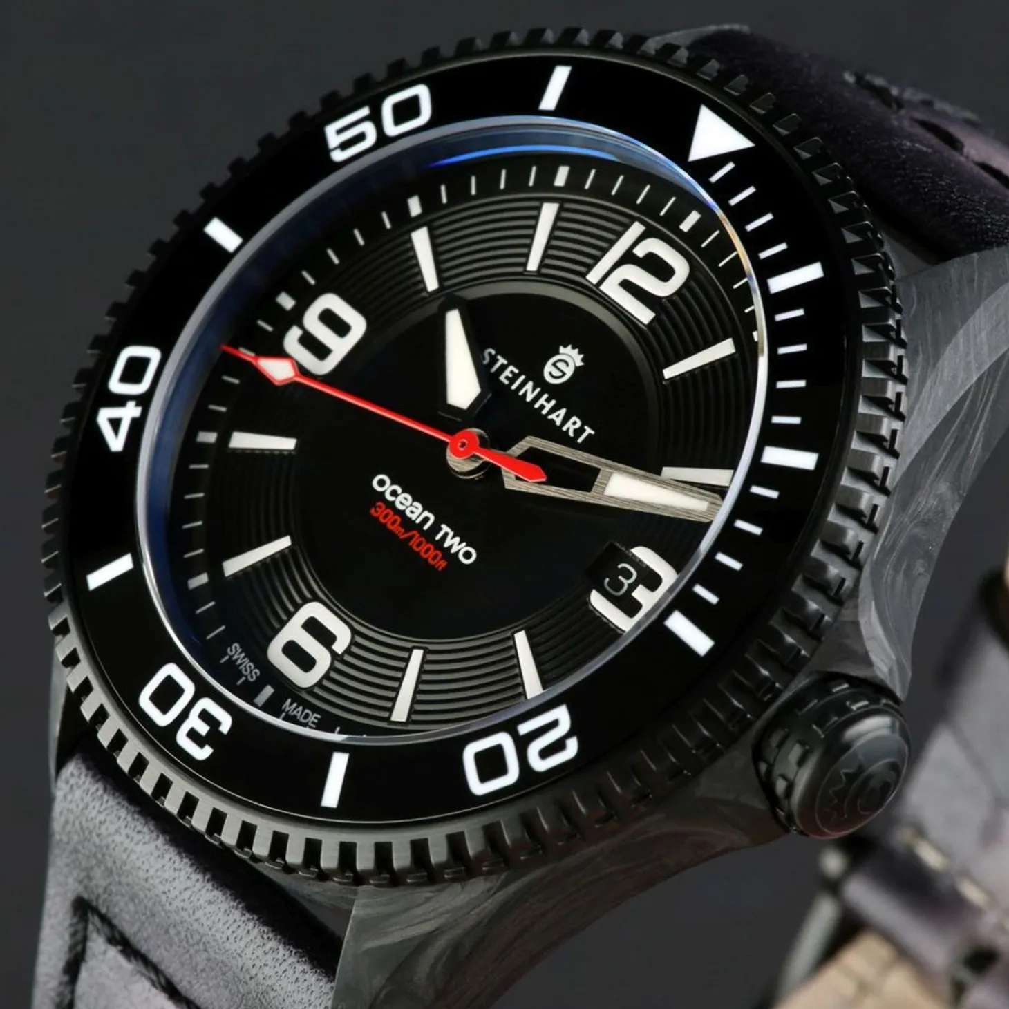 Steinhart Watches Ocean 2 Premium Carbon Black Diver Watch