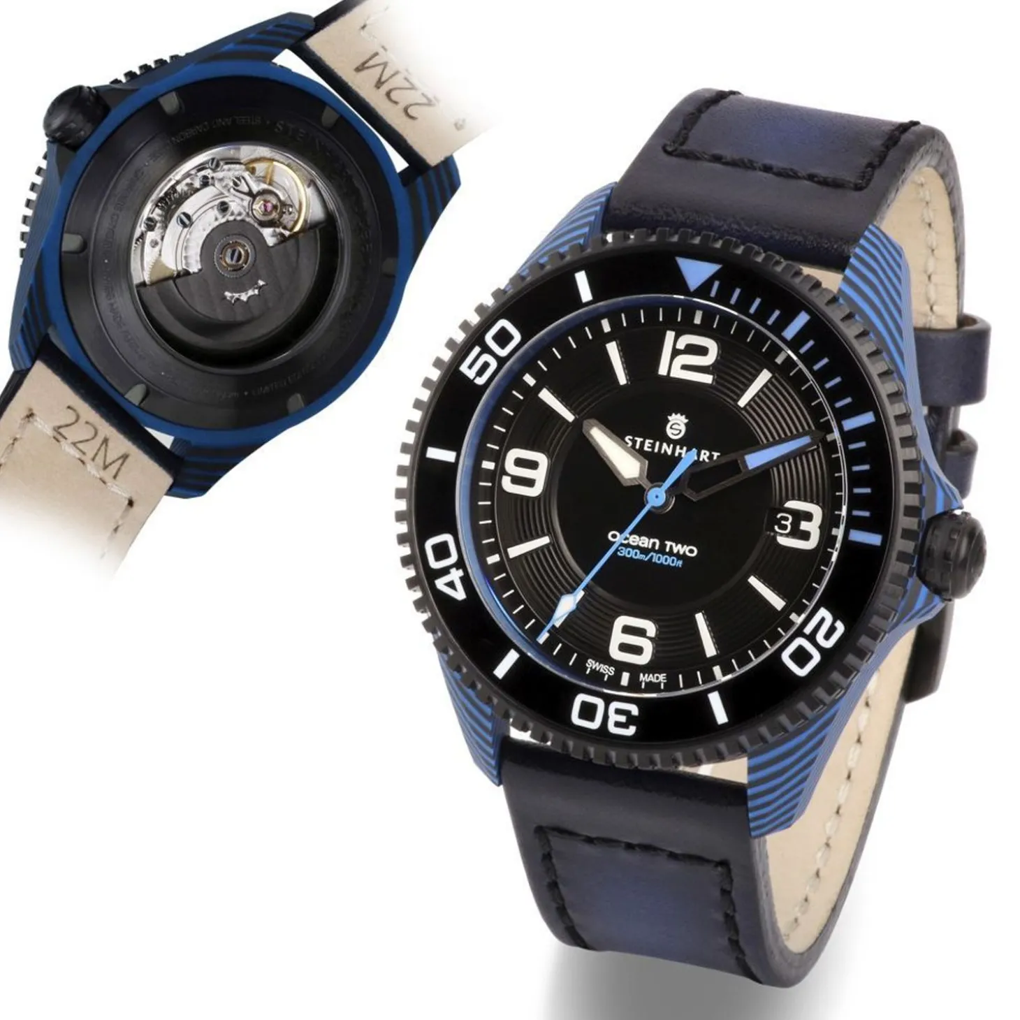 Steinhart Watches Ocean 2 Premium Carbon Blue Diver Watch