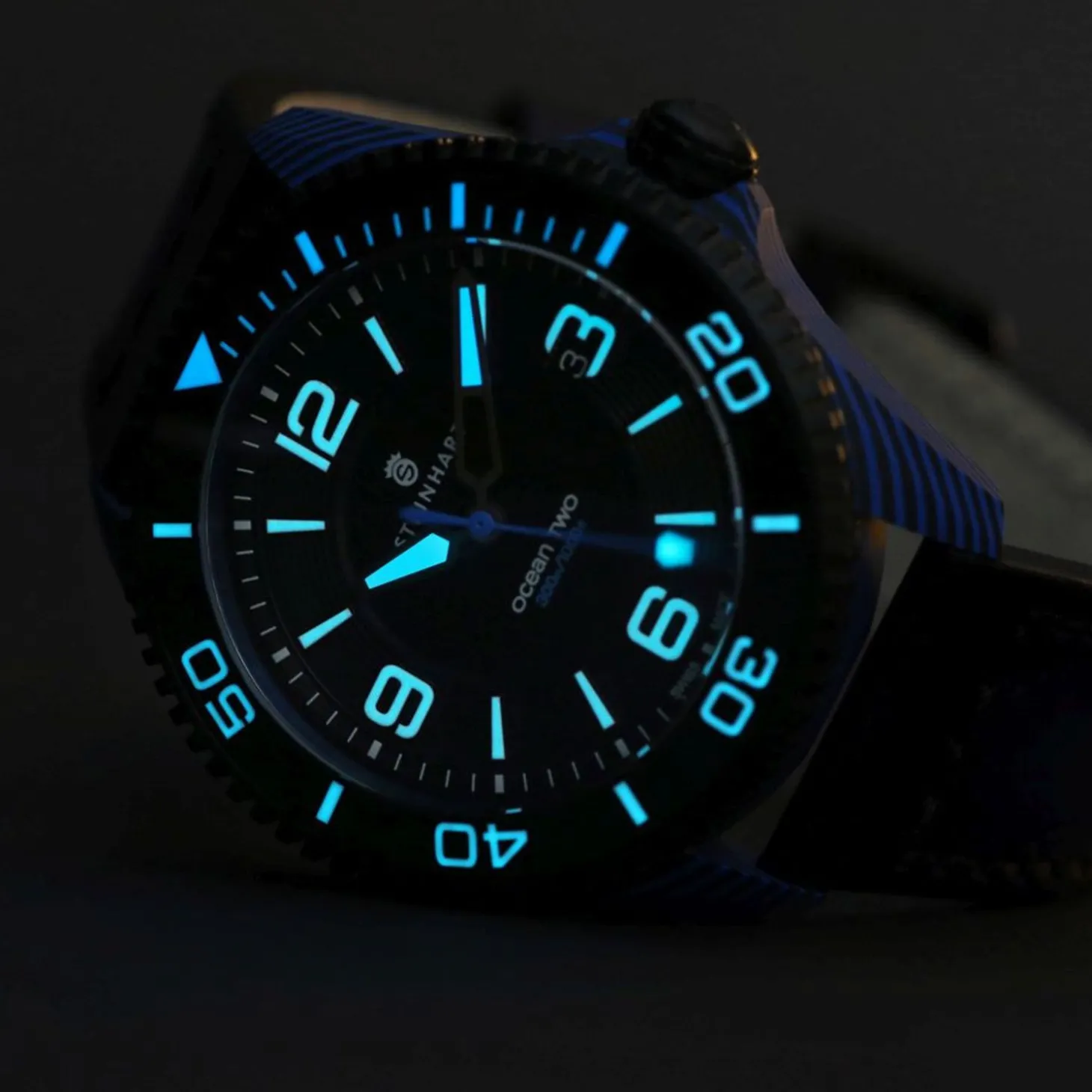 Steinhart Watches Ocean 2 Premium Carbon Blue Diver Watch