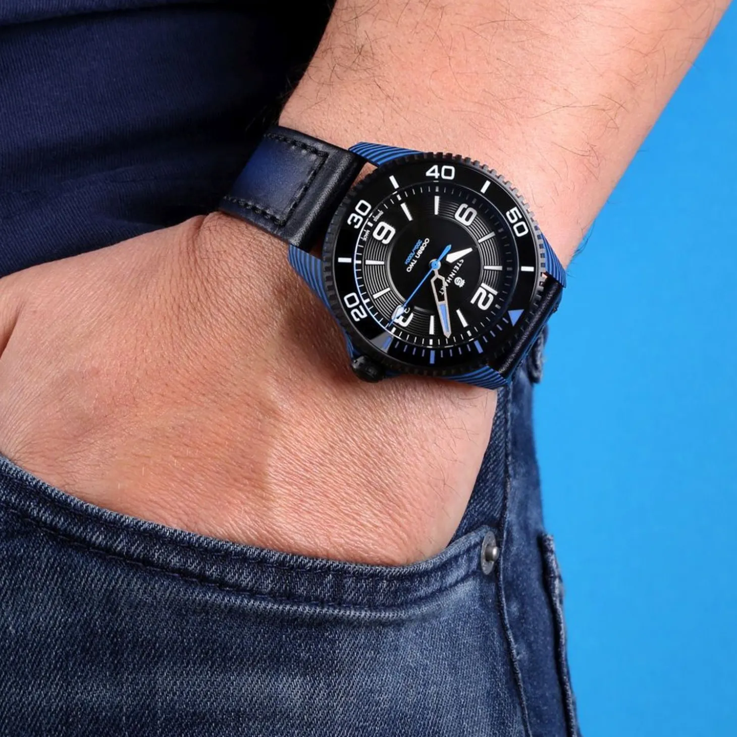 Steinhart Watches Ocean 2 Premium Carbon Blue Diver Watch